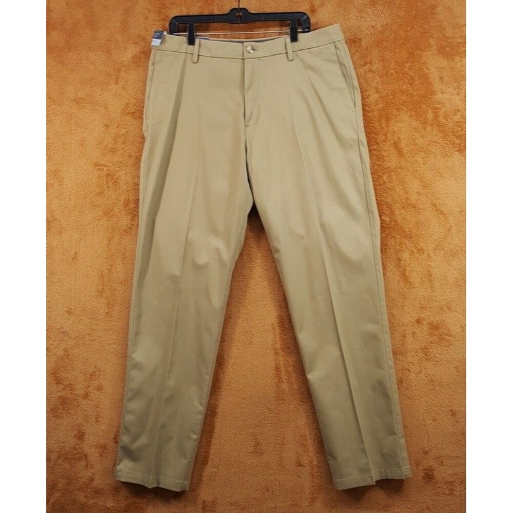 DOCKERS Chino Pants Mens Size 36x34 Tan Signature Khaki Stain Defender Classic